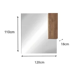 Garnero Arredamenti Specchiera 120x110cm bagno con led e pensile rovere Alvarez Noce Online