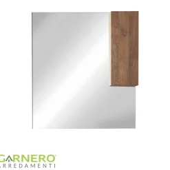 Garnero Arredamenti Specchiera 120x110cm bagno con led e pensile rovere Alvarez Noce Online