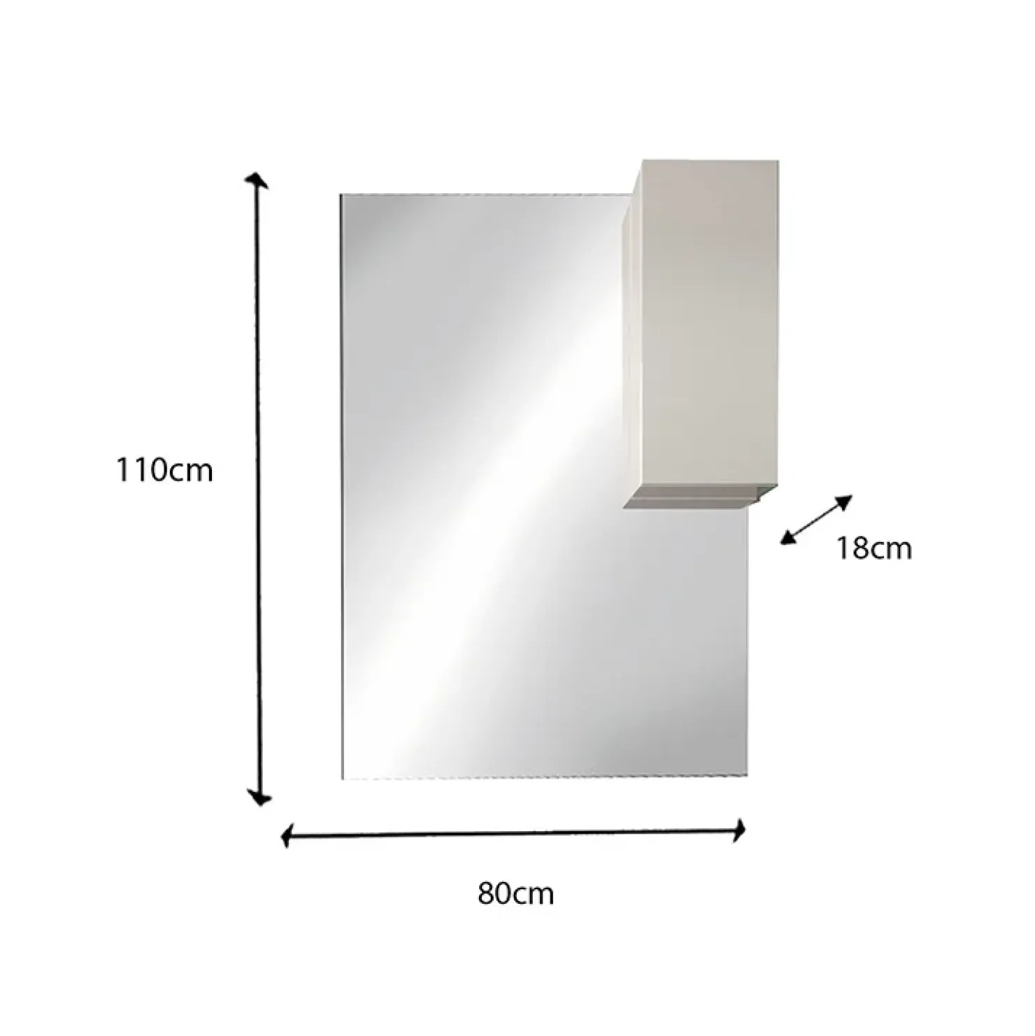 Garnero Arredamenti Specchiera 80x110cm da bagno con led e pensile lucido Minister Bianco Clearance