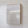 Garnero Arredamenti Specchio bagno sospeso 61x84h cm 2 ante contenitore rovere Crystal Online