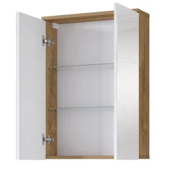 Garnero Arredamenti Specchio bagno sospeso 61x84h cm 2 ante contenitore rovere Crystal Online