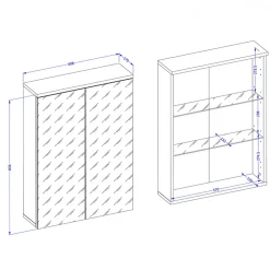 Garnero Arredamenti Specchio bagno sospeso 61x84h cm 2 ante contenitore rovere Crystal Online