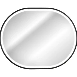 Garnero Arredamenti Specchio da parete con led 70x90cm Glossy 3 Nero Discount