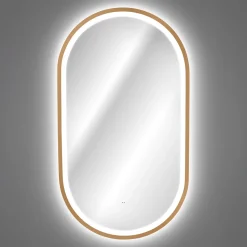 Garnero Arredamenti Specchio da parete con led 50x90cm dorato Glossy 2 Oro Online