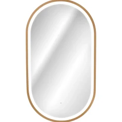 Garnero Arredamenti Specchio da parete con led 50x90cm dorato Glossy 2 Oro Online