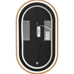 Garnero Arredamenti Specchio da parete con led 50x90cm dorato Glossy 2 Oro Online