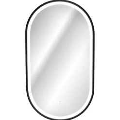 Garnero Arredamenti Specchio da parete con led 50x90cm Glossy 2 Nero Best
