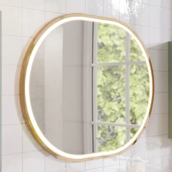 Garnero Arredamenti Specchio da parete con led 70x90cm dorato Glossy 3 Oro Discount