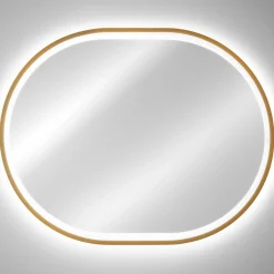 Garnero Arredamenti Specchio da parete con led 70x90cm dorato Glossy 3 Oro Discount