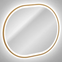 Garnero Arredamenti Specchio da parete con led 70x90cm dorato Glossy 3 Oro Discount
