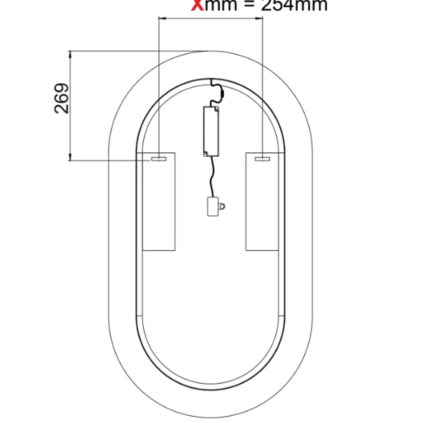Garnero Arredamenti Specchio da parete retroilluminato 50x90cm dorato Glossy Oro New