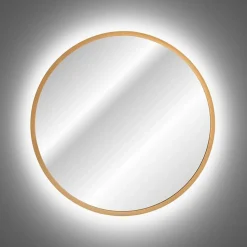 Garnero Arredamenti Specchio da parete retroilluminato 80x80cm dorato Goldy