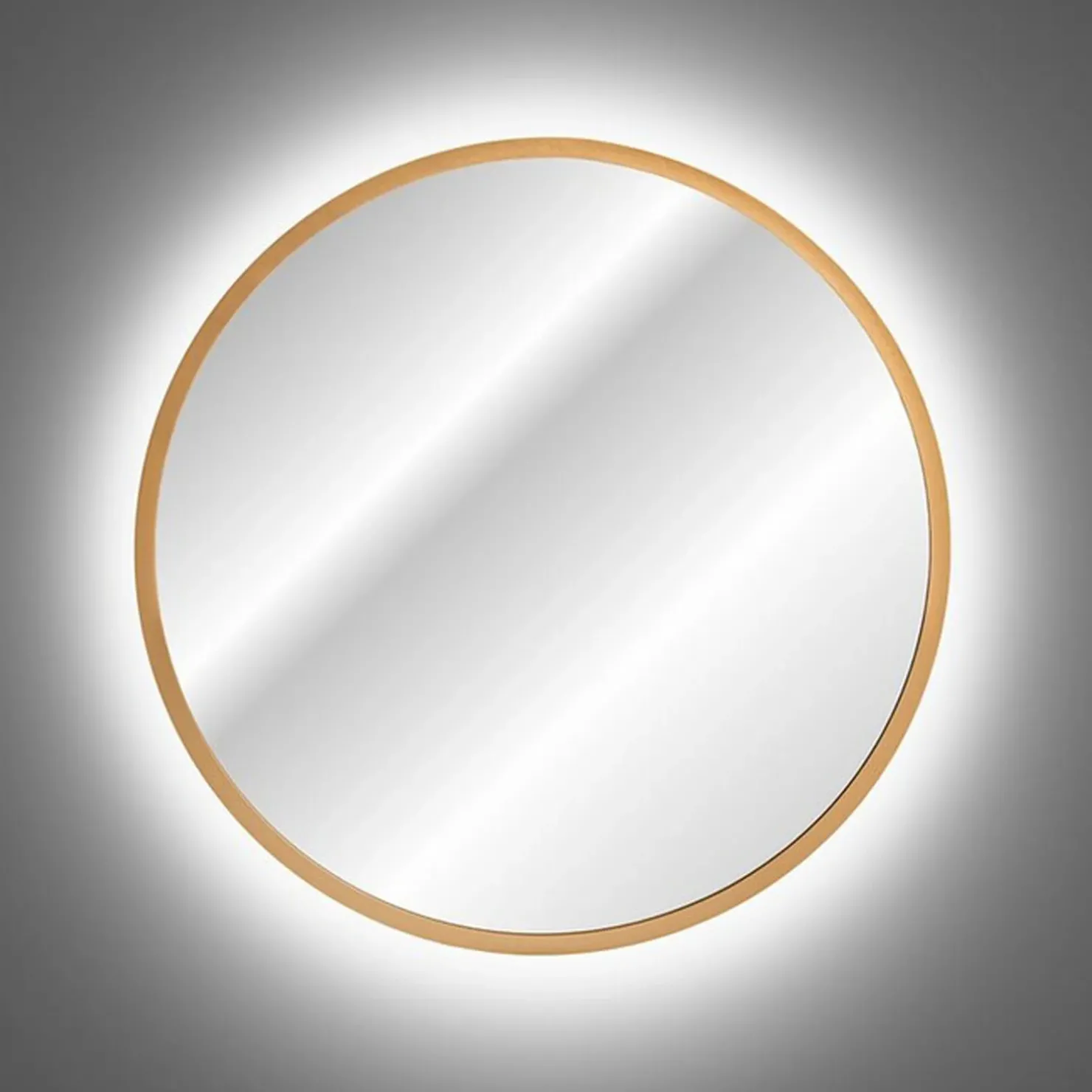 Garnero Arredamenti Specchio da parete retroilluminato 80x80cm dorato Goldy