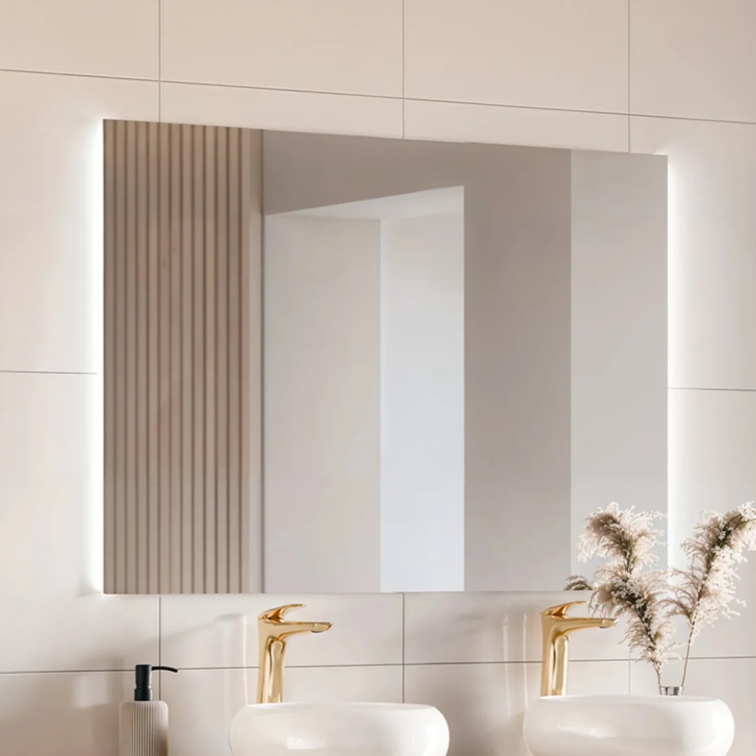 Garnero Arredamenti Specchio da parete retroilluminato 120x80cm Recto New