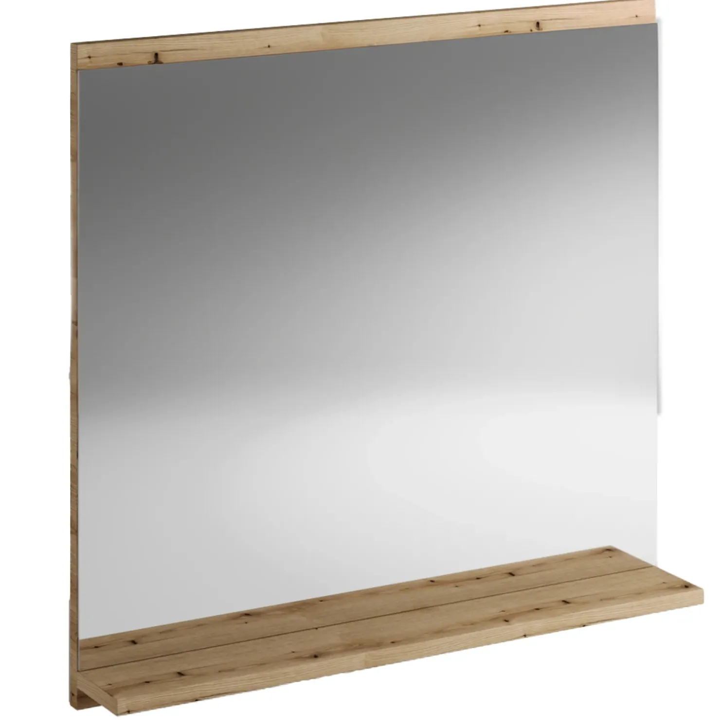 Garnero Arredamenti Specchio da parete 60x57cm con mensola rovere Bully Discount