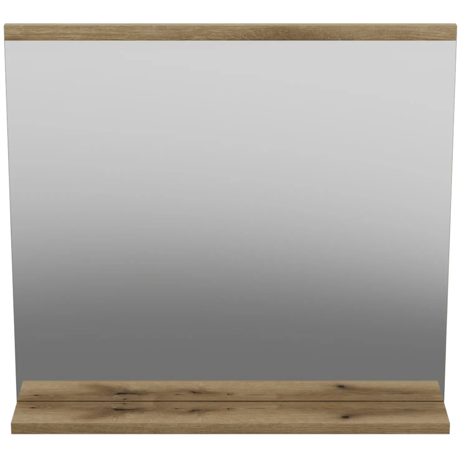 Garnero Arredamenti Specchio da parete 60x57cm con mensola rovere Bully Discount