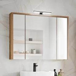 Garnero Arredamenti Specchio mobile contenitore 100x75cm 3 ante rovere Stony Best