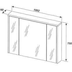 Garnero Arredamenti Specchio mobile contenitore 100x75cm 3 ante rovere Stony Best