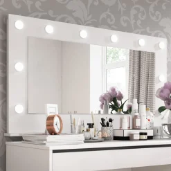 Garnero Arredamenti Specchio 120x67cm da parete per scrivania bianco opaco Eliana