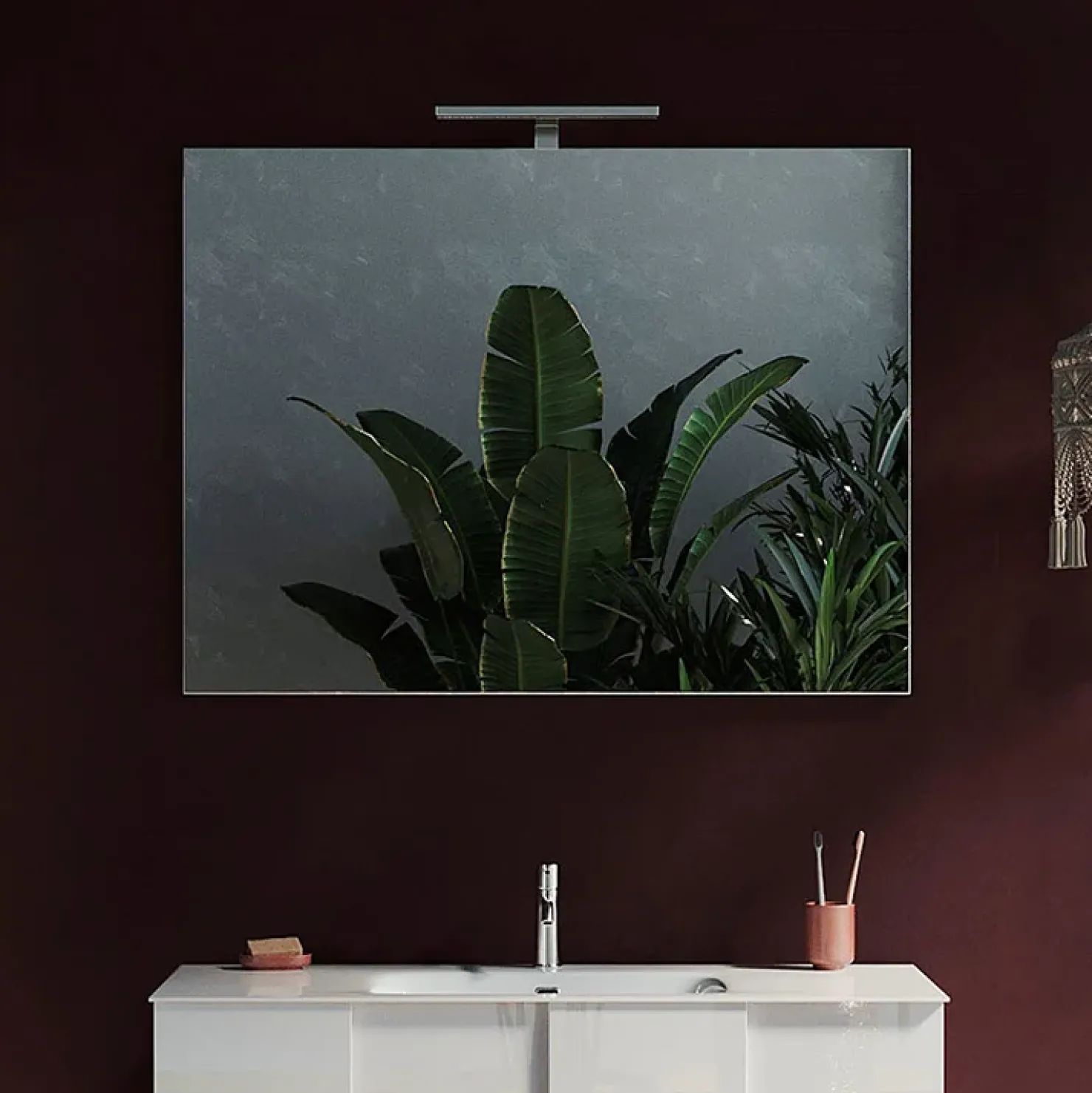 Garnero Arredamenti Specchio 100x75cm moderno con un LED vetro Premier Online
