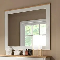 Garnero Arredamenti Specchio 96x91cm scandinavo bianco frassinato rovere Lars Clearance