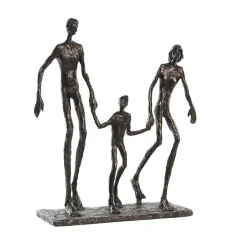Garnero Arredamenti Statua da tavolo Famiglia design 26x33cm effetto rame Serio Sale