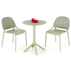 Garnero Arredamenti Tavolino da giardino rotondo polipropilene 60cm Ondina Verde Menta New