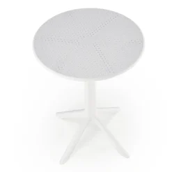 Garnero Arredamenti Tavolino da giardino rotondo polipropilene 60cm Ondina Bianco Sale