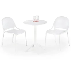 Garnero Arredamenti Tavolino da giardino rotondo polipropilene 60cm Ondina Bianco Sale