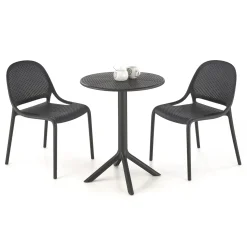 Garnero Arredamenti Tavolino da giardino rotondo polipropilene 60cm Ondina Nero