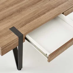 Garnero Arredamenti Tavolino da salotto con cassetti 120x55cm noce acciaio nero Yonok Hot