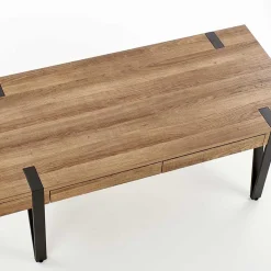 Garnero Arredamenti Tavolino da salotto con cassetti 120x55cm noce acciaio nero Yonok Hot