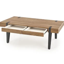 Garnero Arredamenti Tavolino da salotto con cassetti 120x55cm noce acciaio nero Yonok Hot