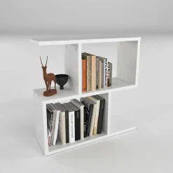 Garnero Arredamenti Tavolino da salotto con libreria design 60x59cm bianco Sherman Sale