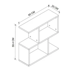 Garnero Arredamenti Tavolino da salotto con libreria design 60x59cm bianco Sherman Sale
