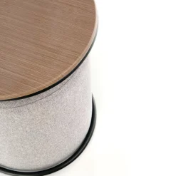 Garnero Arredamenti Tavolino da salotto con pouf in tessuto noce grigio nero Duchessa New