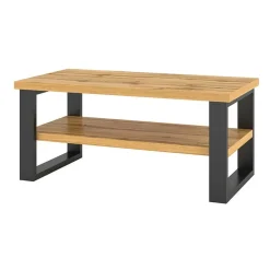 Garnero Arredamenti Tavolino da salotto con ripiano 110x60cm quercia metallo nero Petra Best