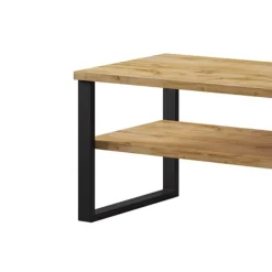 Garnero Arredamenti Tavolino da salotto con ripiano 110x60cm quercia metallo nero Petra Best