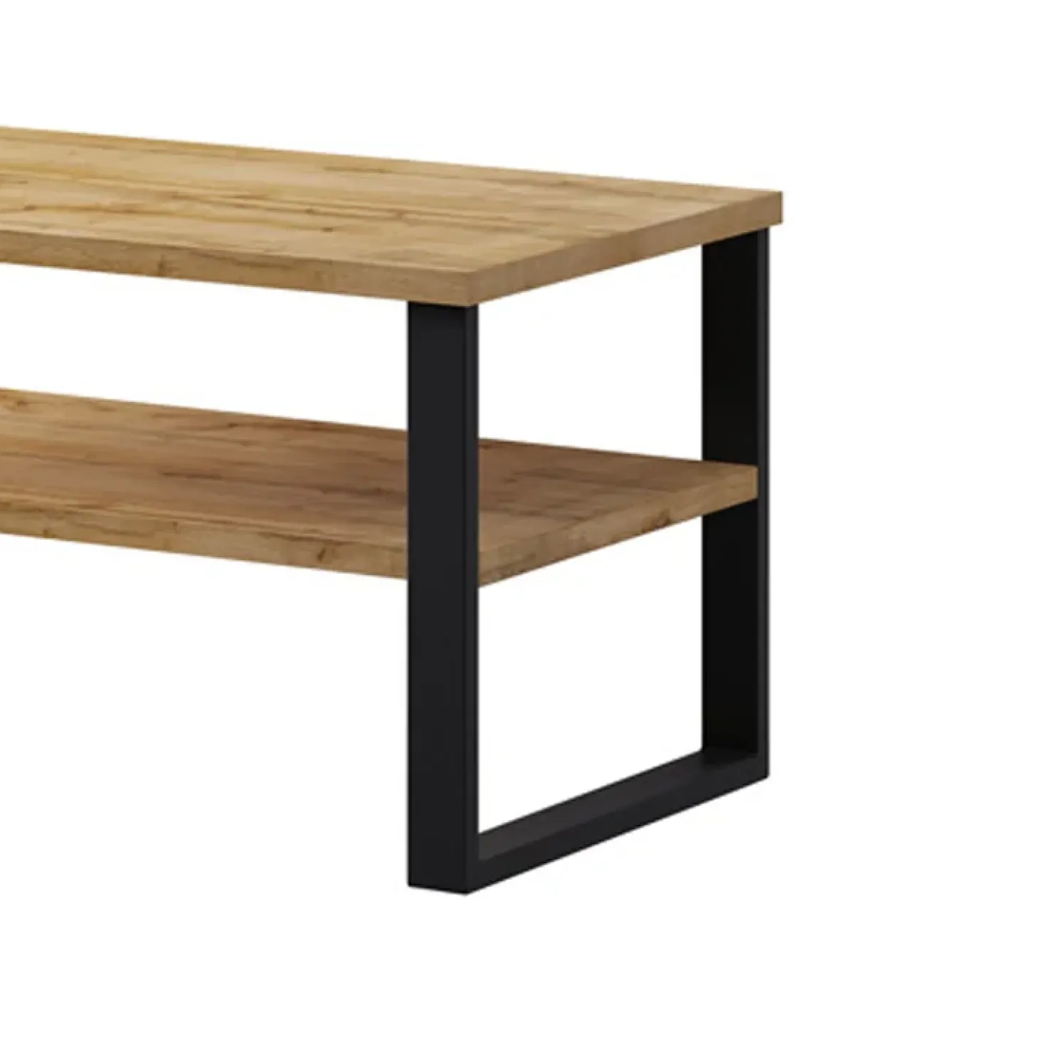 Garnero Arredamenti Tavolino da salotto con ripiano 110x60cm quercia metallo nero Petra Best