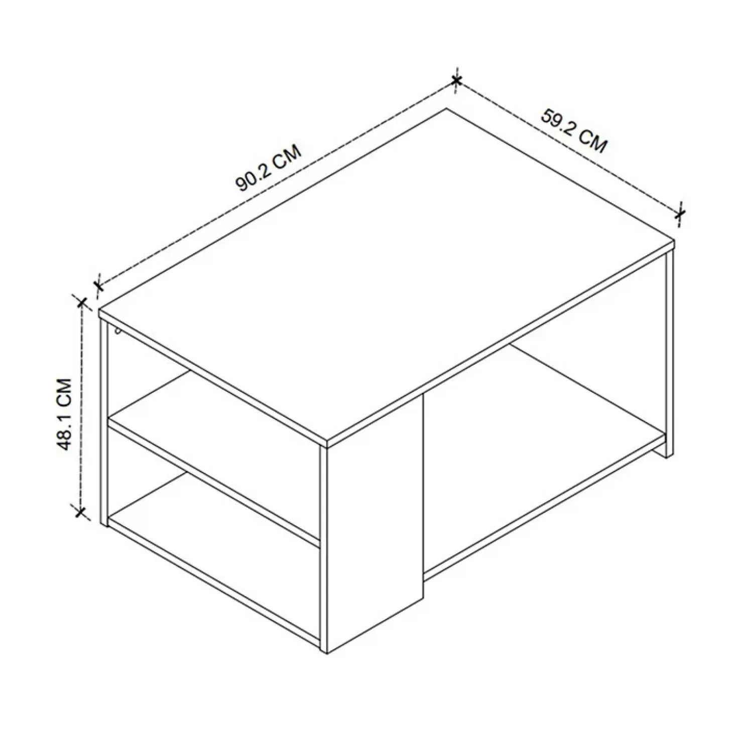 Garnero Arredamenti Tavolino da salotto con ripiani 90x48cm antracite rovere Luzon Sale