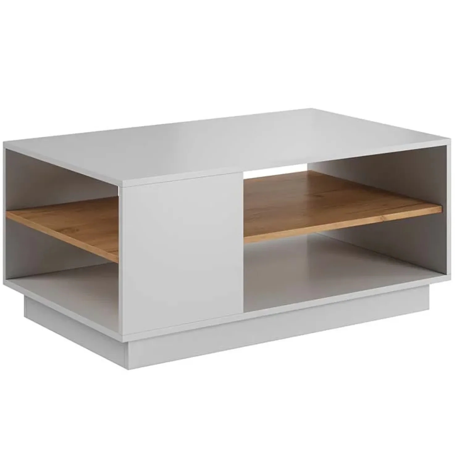 Garnero Arredamenti Tavolino da salotto con ripiano 100x60cm bianco opaco quercia James Outlet