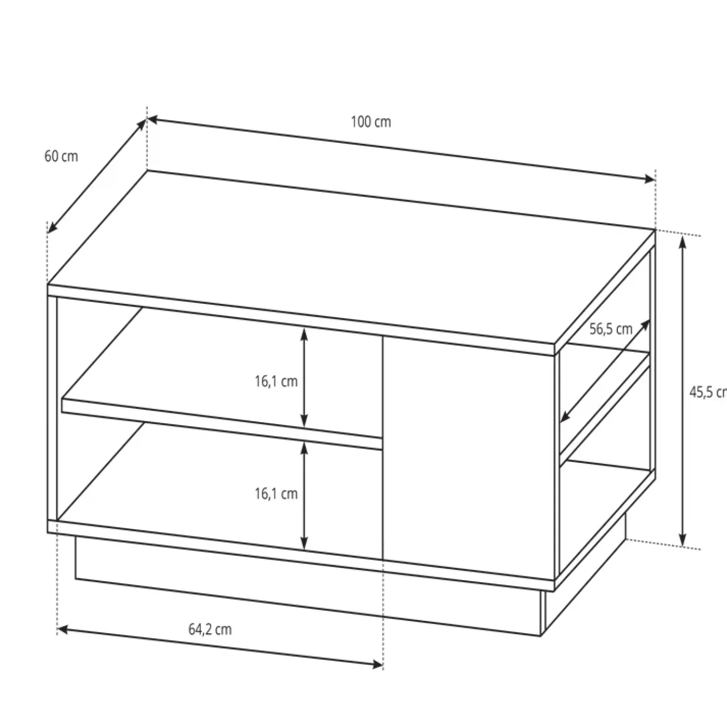 Garnero Arredamenti Tavolino da salotto con ripiano 100x60cm bianco opaco quercia James Outlet