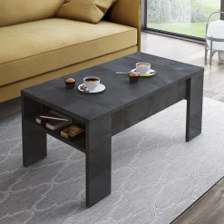 Garnero Arredamenti Tavolino da salotto contenitore 100x50cm moderno Emmet Gihome® Ossido Sale