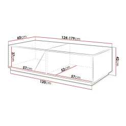 Garnero Arredamenti Tavolino da salotto contenitore 60x124cm apribile rovere antracite Modesta Antracite - Rovere