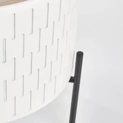 Garnero Arredamenti Tavolino da salotto contenitore 35x35cm rotondo bianco opaco Sligo Sale