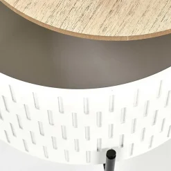 Garnero Arredamenti Tavolino da salotto contenitore 35x35cm rotondo bianco opaco Sligo Sale