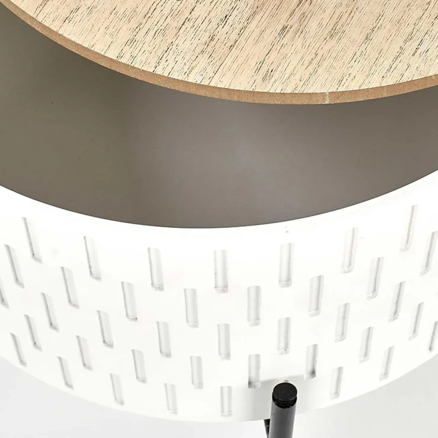 Garnero Arredamenti Tavolino da salotto contenitore 35x35cm rotondo bianco opaco Sligo Sale