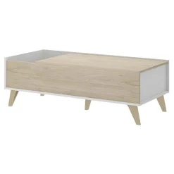 Garnero Arredamenti Tavolino da salotto contenitore 99x60cm design rovere bianco opaco Elmer Rovere - Bianco opaco Clearance