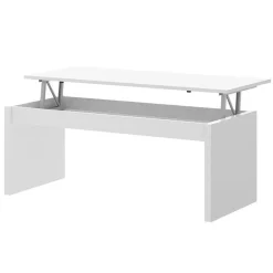 Garnero Arredamenti Tavolino da salotto contenitore 102x50cm design moderno Paris Bianco Lucido Clearance