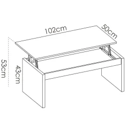 Garnero Arredamenti Tavolino da salotto contenitore 102x50cm design moderno Paris Bianco Lucido Clearance